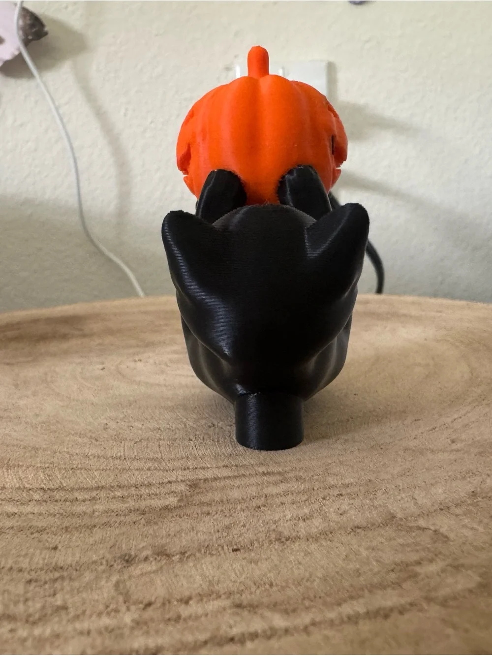 Black Cat with Orange Pumpkin Pet Toy / Decor
